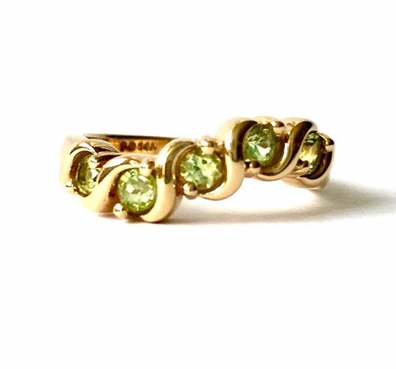 Peridot Gemstone Ring Vintage Jewelry Gift for Her - image 1