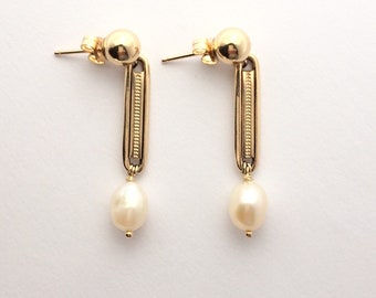 Pearl Earrings, Handmade Jewelry Unique Gold Filled Earrings