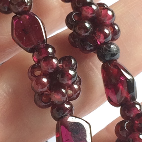 Vintage Beaded Garnet Necklace, Hippie Jewelry, G… - image 8