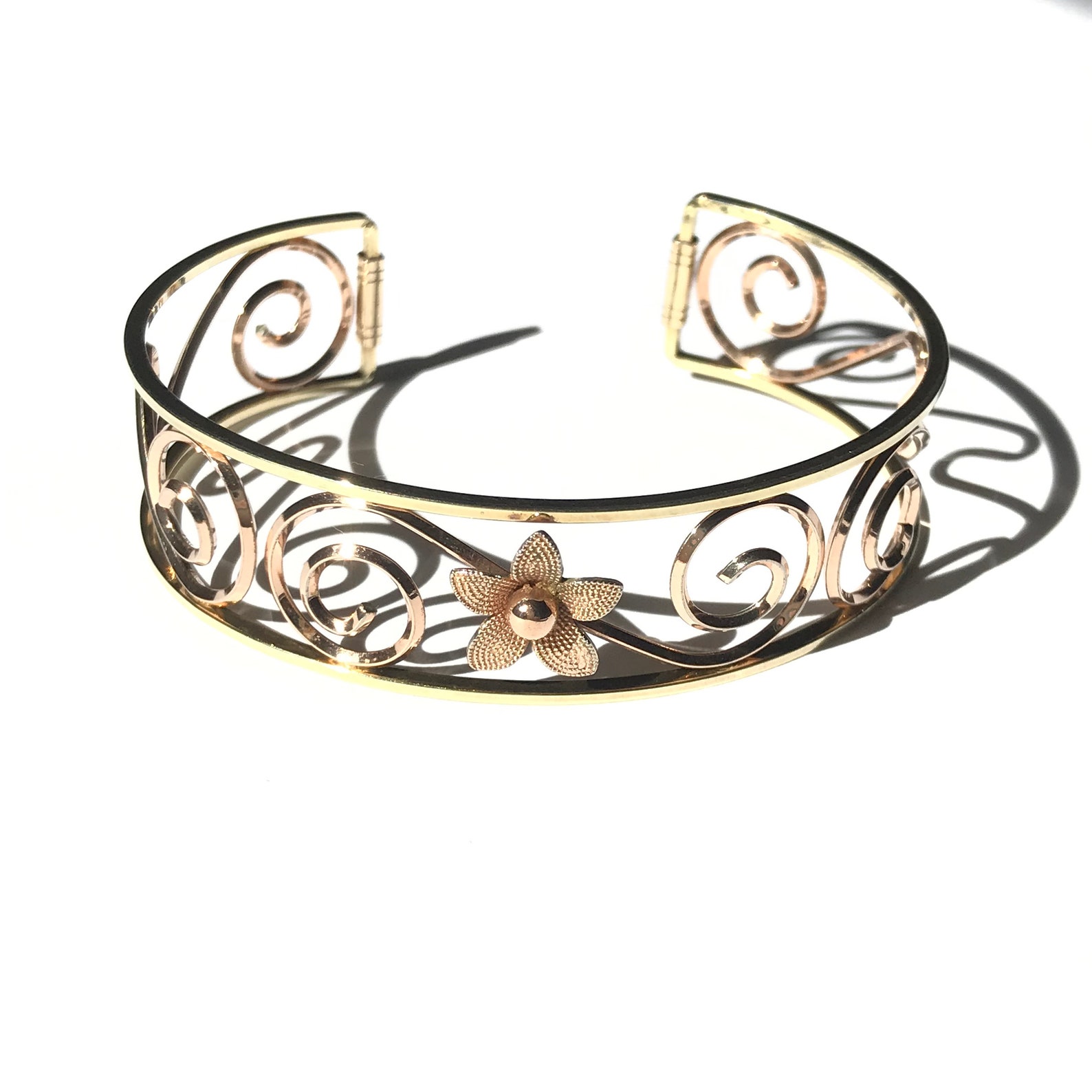 Rose Gold Cuff Bracelet 14K Gold Fill Etsy