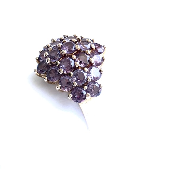 Amethyst Gemstones Cluster Cocktail Ring