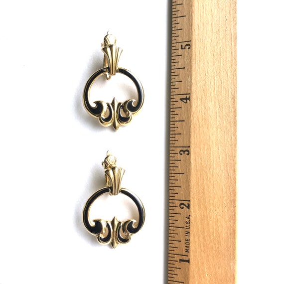 TRIFARI Earrings, Door Knocker Clip On Style, Gol… - image 9