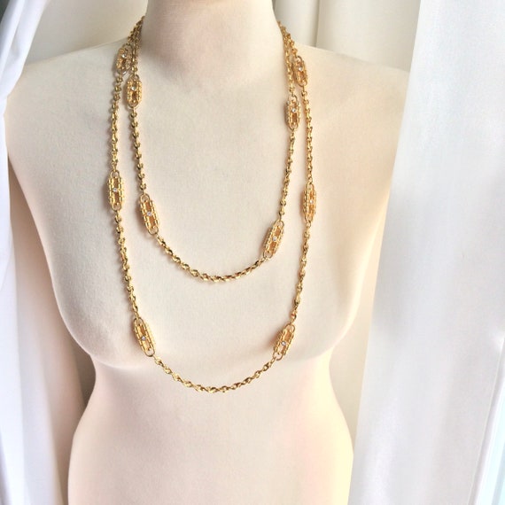 Double Chain Necklace Set, Convertible Gold Tone … - image 1