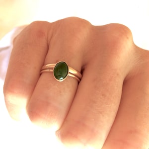 Jade Stacking Ring, Handmade Jewelry, Gemstone Gold Filled Ring