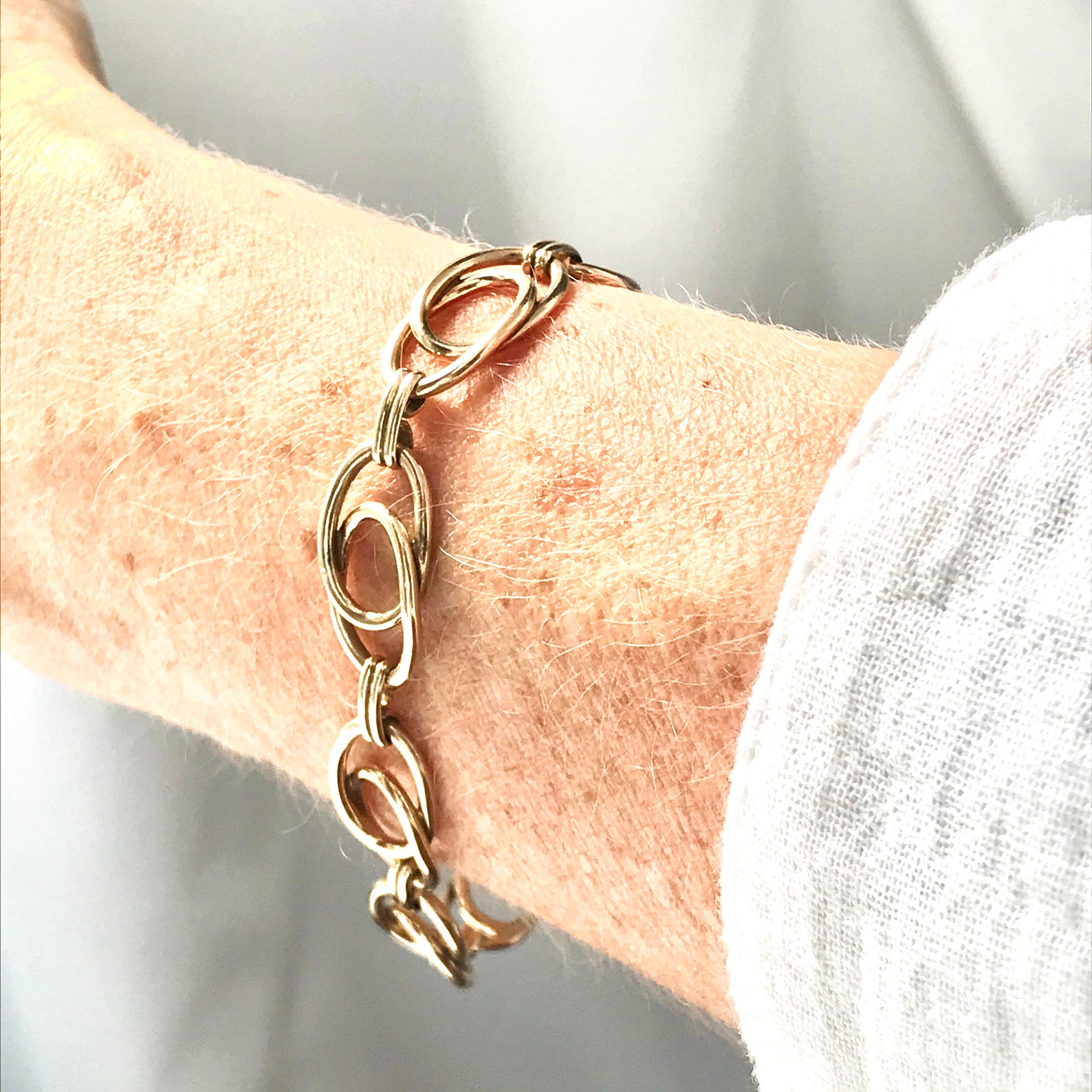 Vintage Double Loop Bracelet Gold Filled Etsy