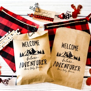 Baby Shower Favor Candy Bags Personalized - Lumberjack Party - Outdoor Party Favor - Happy Trails - Adventure Party Favor - Woodland Party