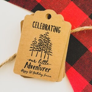 Thank You Birthday Adventure Favor Tags - Happy Trails Tags - Baby Shower Favors - Woodland Party Favors - Adventure Birthday