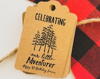 Thank You Birthday Adventure Favor Tags - Happy Trails Tags - Baby Shower Favors - Woodland Party Favors - Adventure Birthday