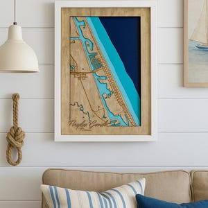 Carte 3D de la topographie en bois de Flagler Beach