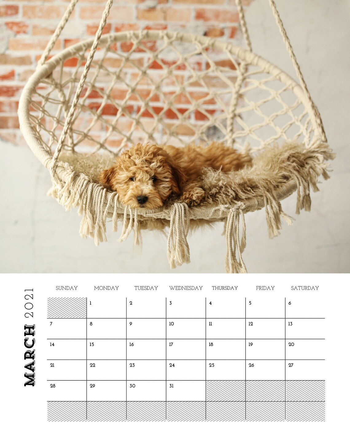 Puppy Calendar 2021 | Etsy