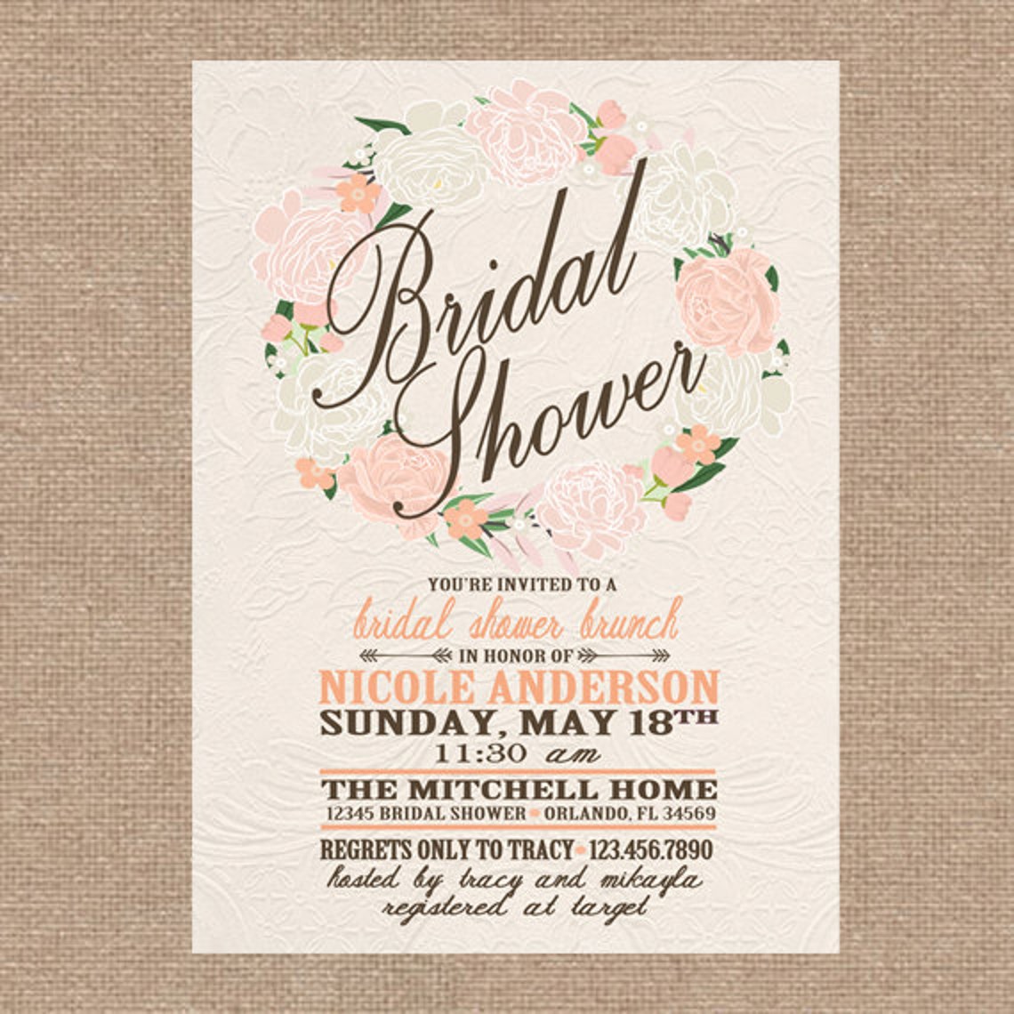 Vintage Floral Bridal Shower Invitation Pastel Floral Floral Etsy