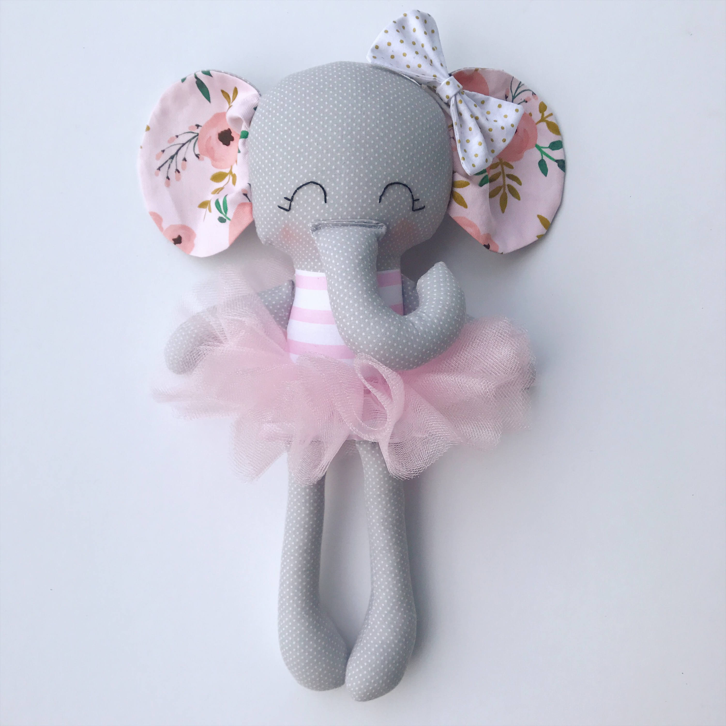 Elephant doll fabric doll handmade doll rag doll Etsy