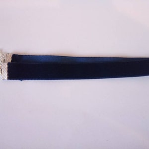 Navy blue velvet choker gothic goth emo victorian image 2