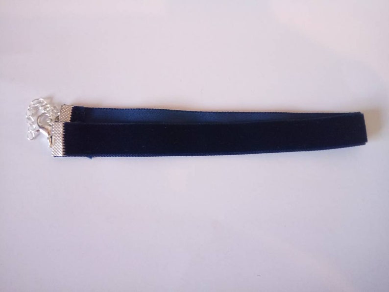 Navy blue velvet choker gothic goth emo victorian image 2