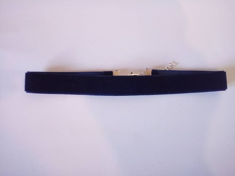 Navy blue velvet choker gothic goth emo victorian image 1