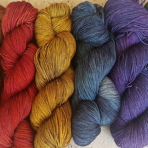 Dyed to order yak/silk/merino fingering yarn