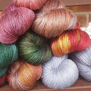 Dyed to order 80/20 superwash merino silk fingering yarn