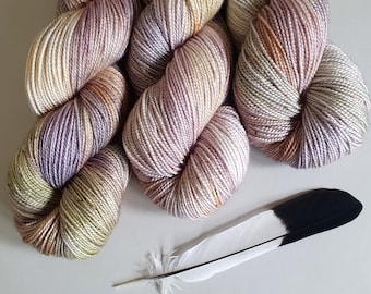 Hand dyed 'Summer Breeze' super wash merino/silk fingering weight yarn