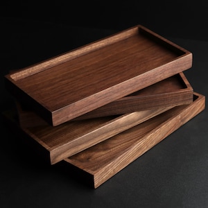 Rectangle Tray - Various Sizes, Walnut Wood Catch All, Toilet Tray, Candle Holder, Jewelry Holder, Ring Dish
