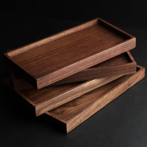 Rectangle Tray - Various Sizes, Walnut Wood Catch All, Toilet Tray, Candle Holder, Jewelry Holder, Ring Dish