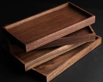 Rectangle Tray - Various Sizes, Walnut Wood Catch All, Toilet Tray, Candle Holder, Jewelry Holder, Ring Dish