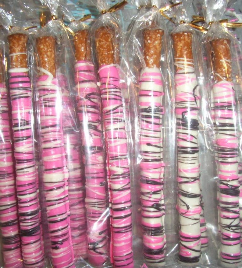 Gourmet Chocolate Covered Pretzel Rods Individually Wrapped Etsy