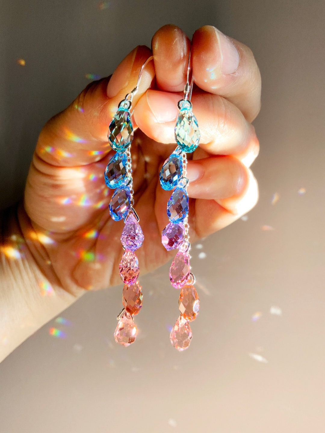 Orecchini albero della vita, argento sterling con accento di perline di cristallo, orecchini personalizzati albero della vita, orecchini trafitti SPEDIZIONE GRATUITA - Italia
