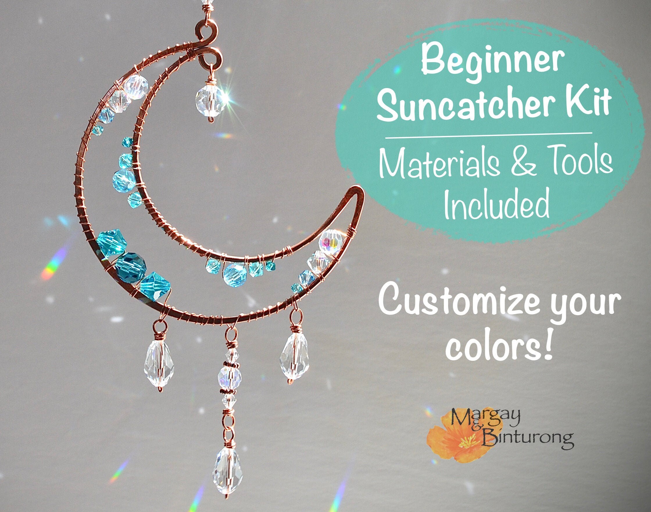 DIY wire craft kit for beginners, Crescent Moon Sun catcher adult cra…