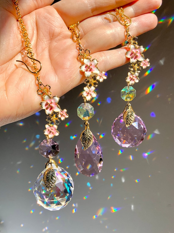 Cherry Blossom Car Charm, 18k Gold-plated Sakura Flowers