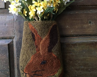 PATTERN: Jack, spring hanging pocket rug hooking pattern.