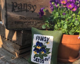 Pansy punch needle pattern