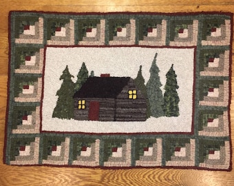 PATTERN: Hidden Pines Cabin Rug Hooking Pattern