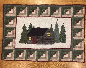 Hidden Pines Cabin Rug Hooking Pattern