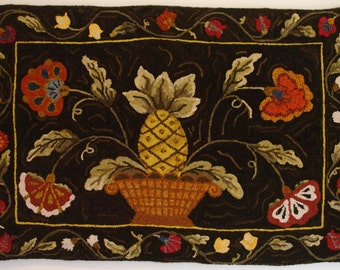 PATTERN:Welcome Rug Hooking Pattern on linen