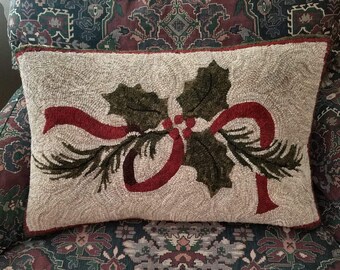 PATTER: Ribbons and Holly Pillow