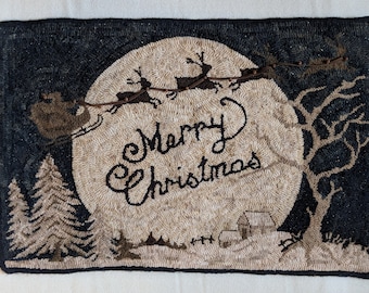 PATTERN: Santas Midnight Ride Rug Hooking Pattern