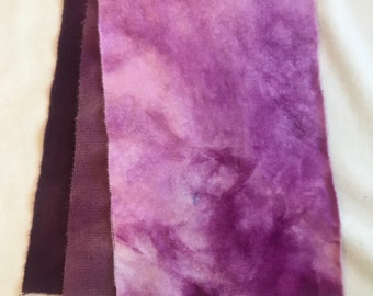 3/8yd Delphiniums hand dyed wool bundle