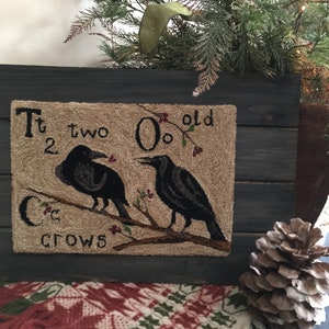 PATTERN:T is for Two Old Crows Punch Needle Pattern