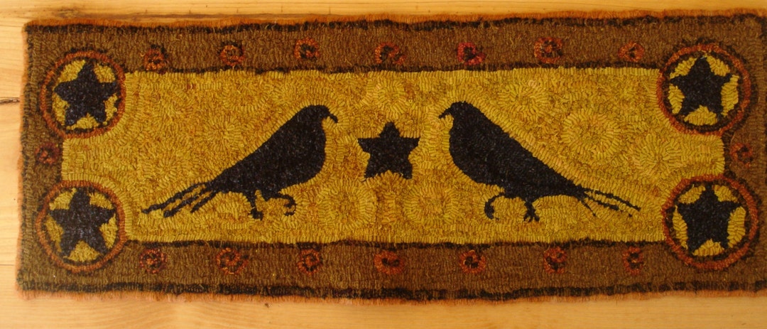 Pattern:two Old Crows Rug Hooking Pattern - Etsy
