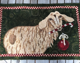 PATTERN:A Kid at Christmas Rug hooking pattern.