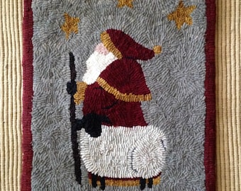 PATTERN:Santa and Sheep Mat Rug Hooking Pattern