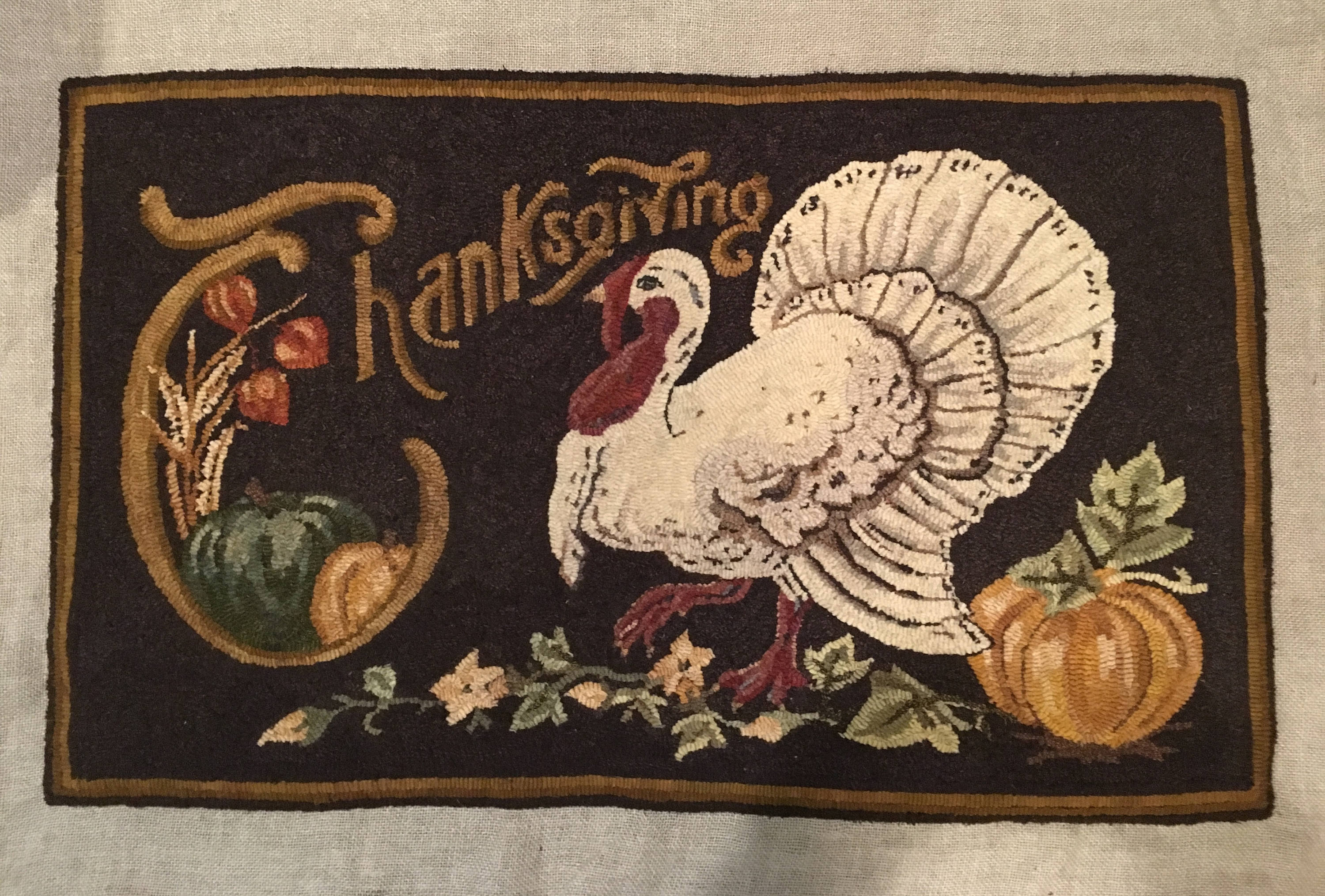 Vintage Thanksgiving Postcard Rug Hooking Pattern Etsy