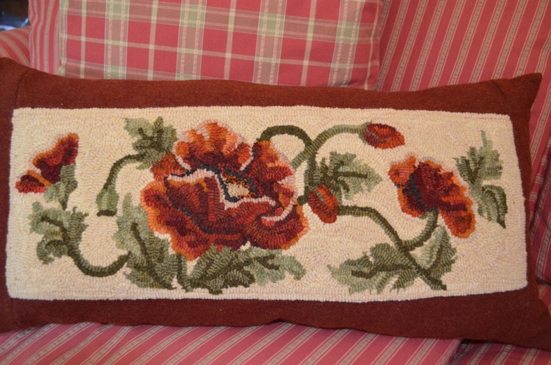 Poppy Pillow Rug Hooking Pattern Etsy