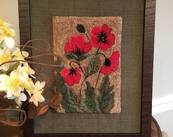 PATTERN: Field Of Poppies Punch Needle Pattern