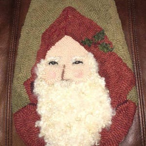 PATRÓN: Patrón de bolsillo para tejer con gancho para alfombra de Papá Noel