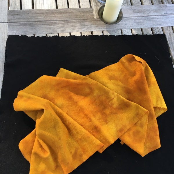 Golden Sunflowers hand dyed fat Quarter wool