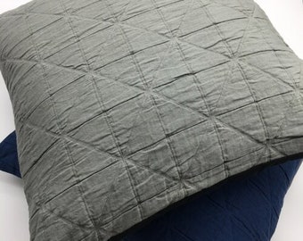 LIGHT GREY GEO Jacquard Cotton Cushion -  50CM X 50CM