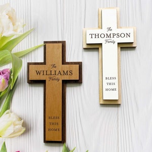 Personalized Family Cross - Family Name Cross, First Home Gift, Custom cross, Housewarming gift, Wall cross, Gift for Wedding