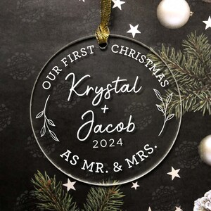 First Christmas Married - Personalized Christmas Ornament, Personalized Gift, First Christmas Keepsake, Holiday Ornament for Newlyweds