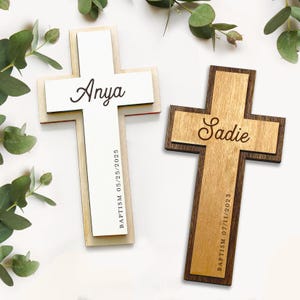 Baptism Personalized Cross - Baptism Gift, Custom Baptism Keepsake, christening cross, Nursery Wall cross